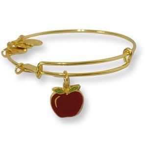 Alex & Ani Gold Tone Enamel Apple Bracelet